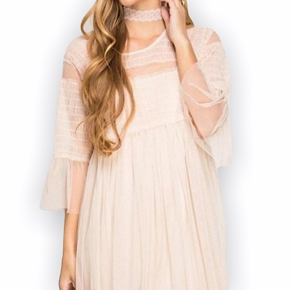 SHE + SKY CREAM TULLE DRESS SMALL